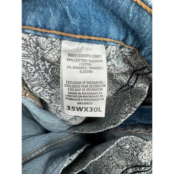 Cody James Yeehaw Stackable Straight Jeans Mens 35x30 Blue Light Wash Denim - Picture 8 of 11